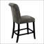 Ensemble de 2 chaises de salle à manger rembourrées en tissu noir antique et gris