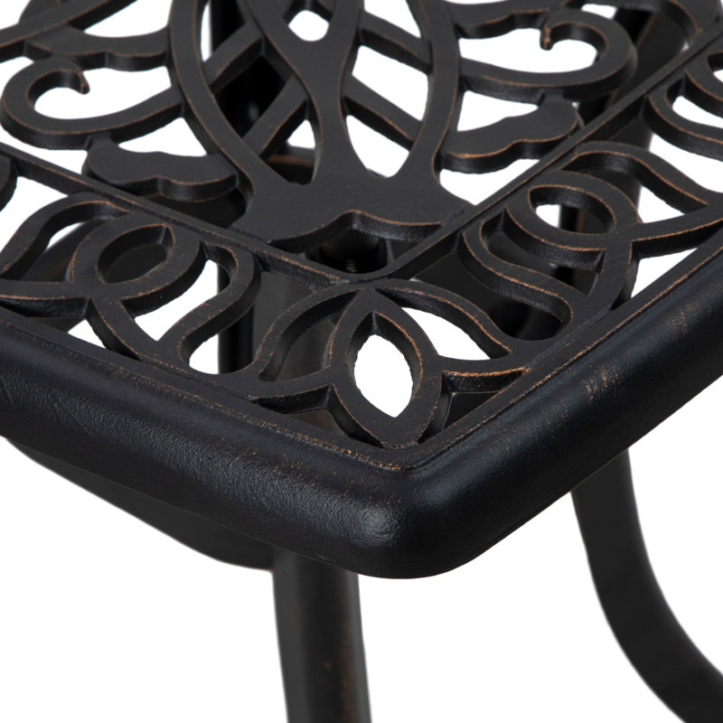 Square 4 - Person 53Cm L Outdoor Side Table, Bronze Tone