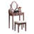 Rose Gold Vanity Table And Chair Ensemble, Wood - 3 Storage Drawers, Adjustable Oval Mirror, Spacious Tabletop For Beauty Supplies, Padded Stool Seat , Shine Compartments, Expansive Cosmetics,-1871015795