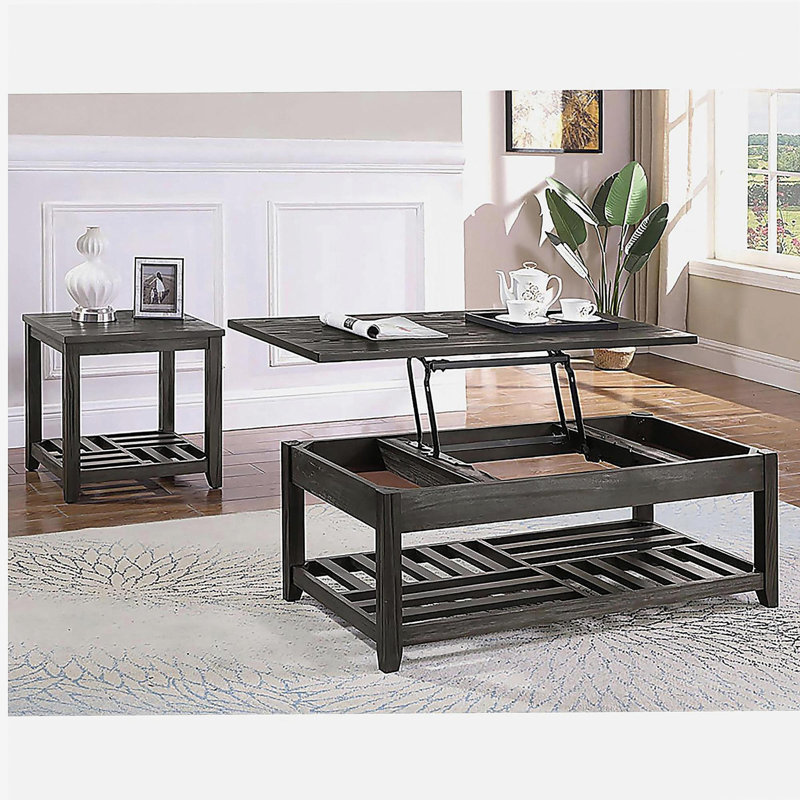 Gray rectangular end table