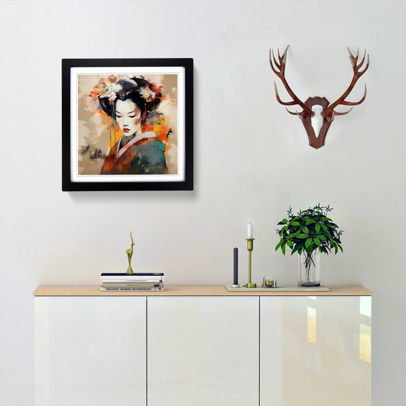 Single Picture Frame Print on Wood, Black