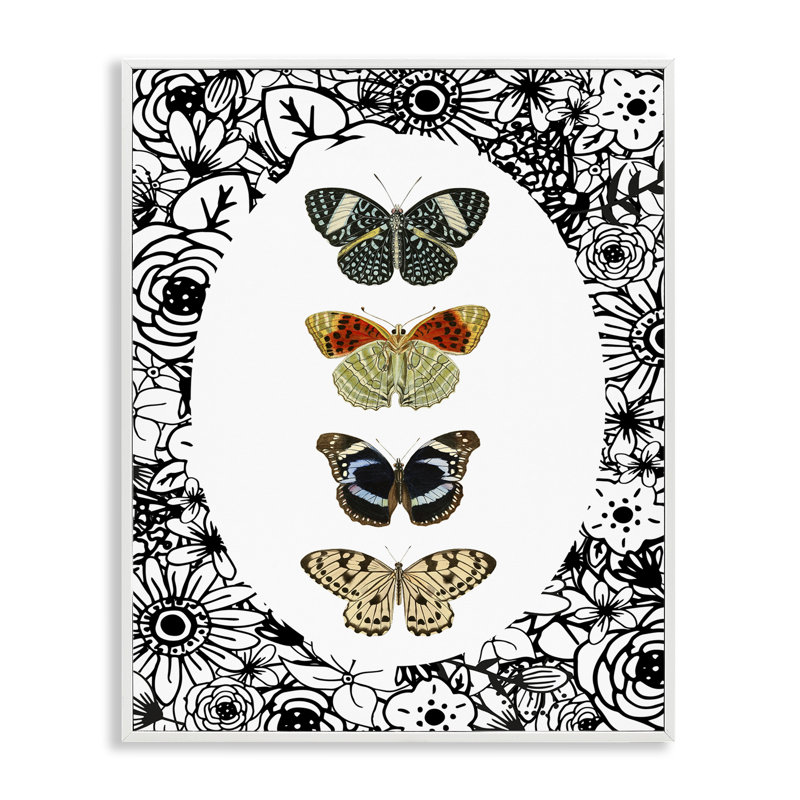 Giclée encadrée de motifs floraux, conception de Dan Meneely, H 30 po x l 24 po, Giclée encadrée blanc bord de mer