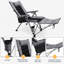 Chaise de camping inclinable 3-en-1 avec repose-pieds et sac de transport, gris-1942963447