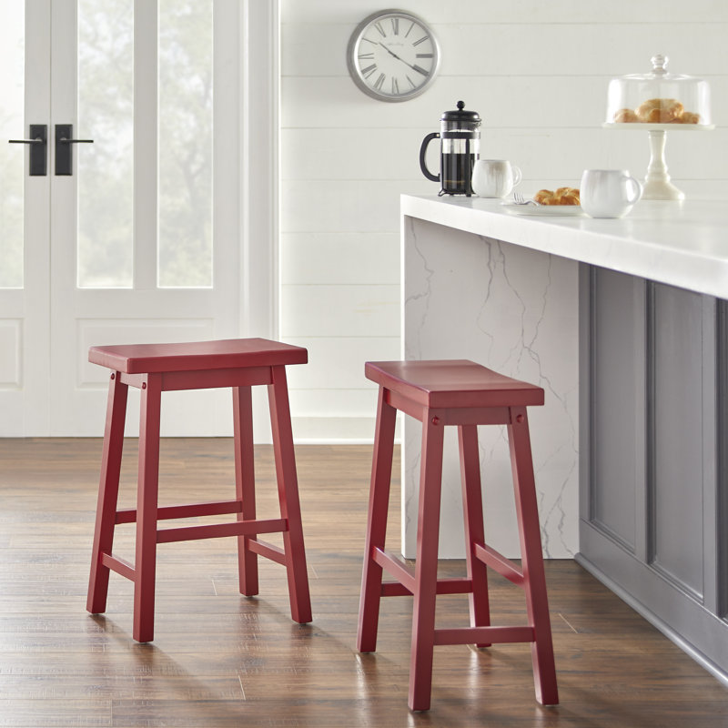 Tabouret de bar et de comptoir en bois massif Kirkwood, Blanc, Tabouret de bar (assise de 30 po de hauteur)