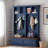 Farmhouse Hall Tree With Wood Grain Bench, Coat Rack, 2 Large Drawers And Open Storage Space