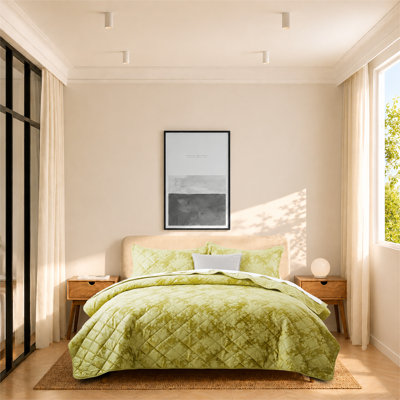 Ensemble de couvre-lit moderne en velours embossé - courtepointe légère toutes saisons avec taies d'oreiller