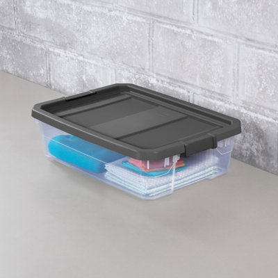 Sterilite Clear Plastic Stacking Storage Containers w/ Lid