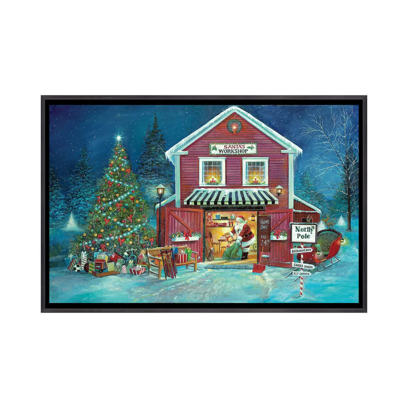 «Santa's Workshop» par Ruane Manning - reproduction d'art, Aucun mat, H 48 po x l 32 po x P 1,5 po