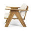 Chaises club d'extérieur en bois d'acacia avec coussins (ensemble de 2)
