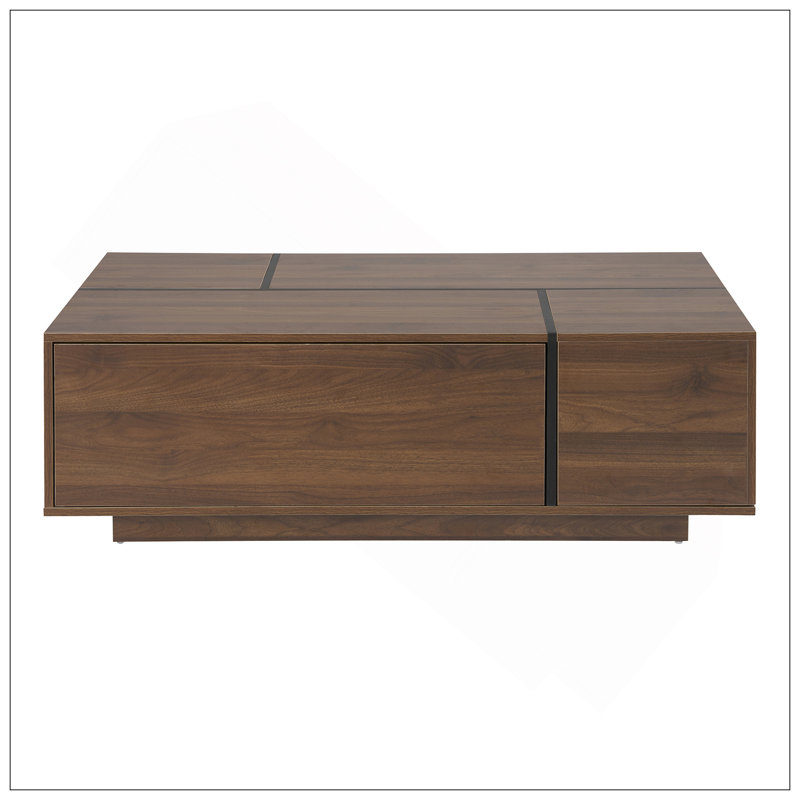 Table basse polyvalente rectangulaire avec options de rangement avancées pour le salon