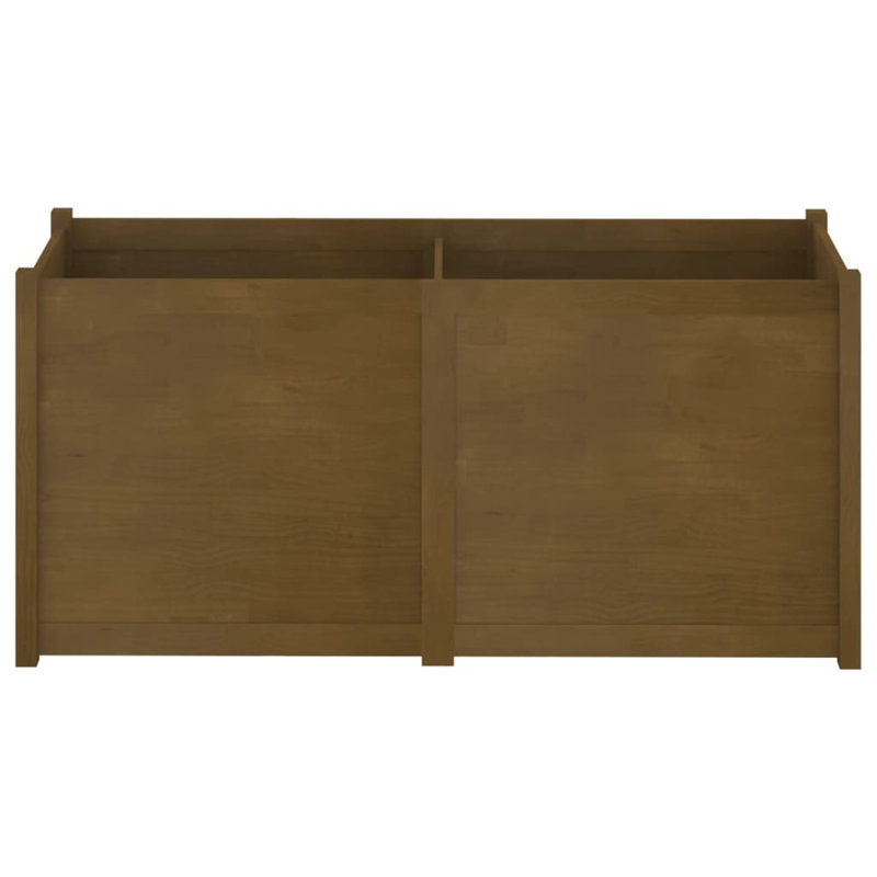 Wood Pot Planter, 27.6" H x 59.1" W x 19.7" D, Honey Brown