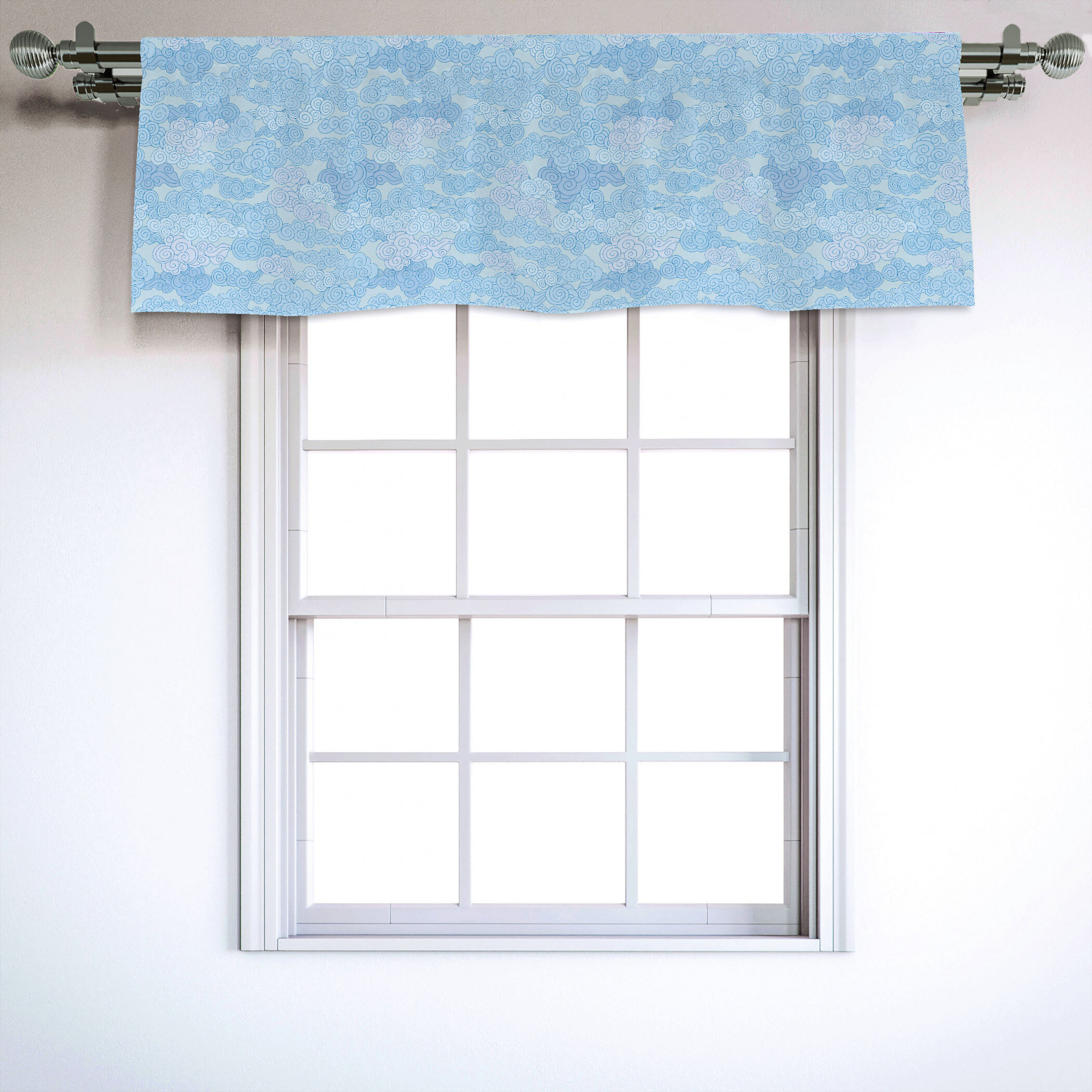 East Urban Home Abstract Sateen Ruffled 54'' W Window Valance in | Wayfair