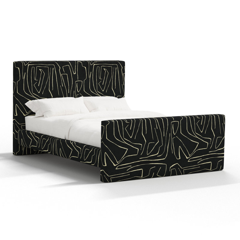 Upholstered Bed, Graffito Onyx Beige, Queen