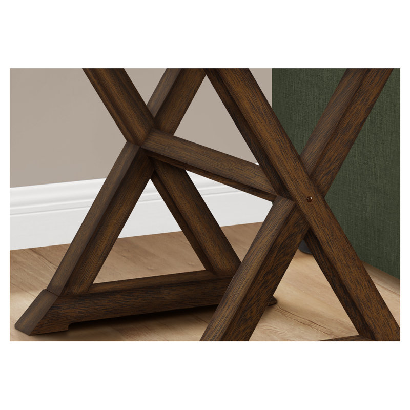 Table d'appoint transitionnelle en noyer - Table d'appoint carrée pour salon, table de chevet de chambre à coucher avec base en bois massif