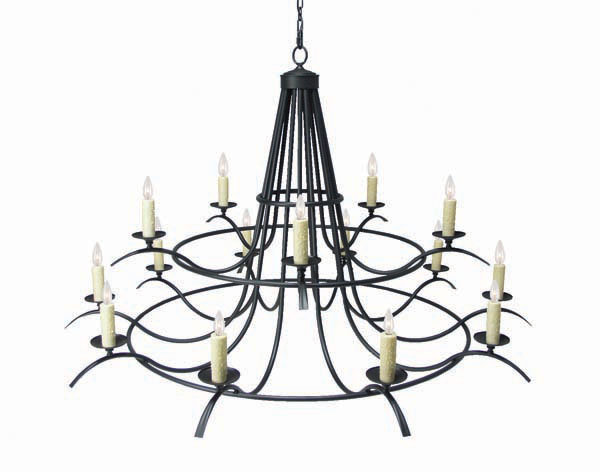 Octavia 15 - Light Chandelier, Blackwash, No Shade