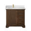 Meuble-lavabo simple 36 po avec plateau en pierre de quartz blanc Friedliese-233469382