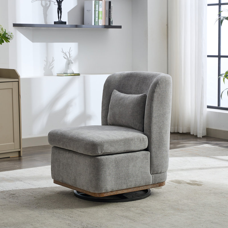 25.2"w 360° Swivel Barrel Chair In Luxurious Chenille Fabric - Modern Accent Seating For Living Room, Bedroom, Or Home Office(beige