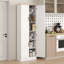 Organisateur de cuisine autoportant 67 po, 4 portes avec tablettes réglables, blanc pour unité de rangement fonctionnelle, 4 portes et garde-manger pratique