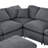 129" Extra-Wide Modular Sectional Sofa - 7-Seater Diamond Weave Polyester-1484303563
