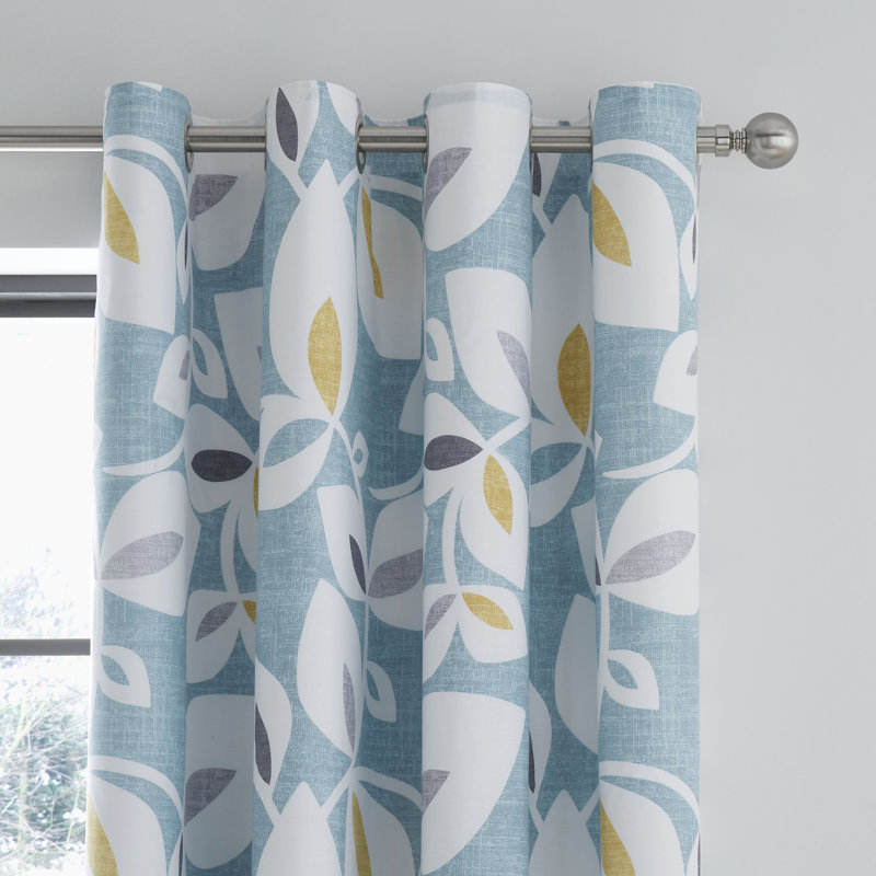 Inga Leaf Eyelet Room Darkening Curtains
