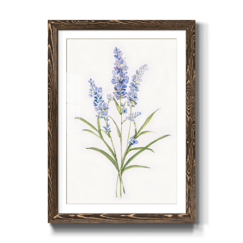 Lavande botanique délicate - impression, H 37,5 po x l 27,5 po x P 1,5 po, Noyer