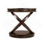 Table de bout ronde en bois Retro, table d'appoint avec base en X pour salle à manger ou salon en famille.  Espresso