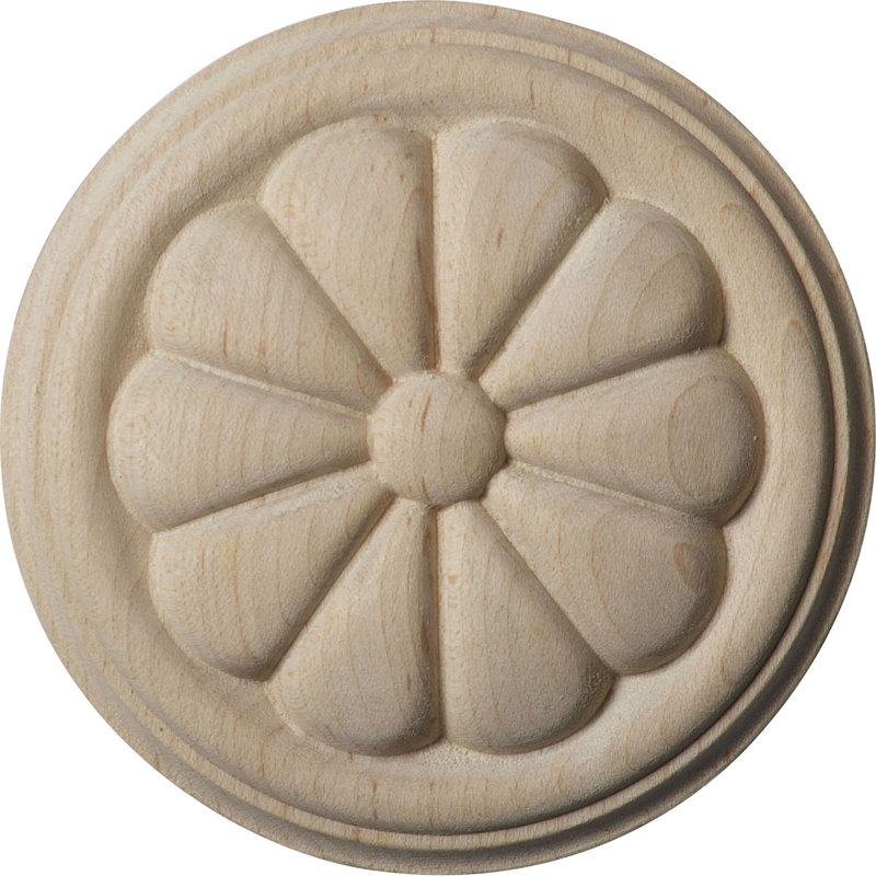 Reese 3.5'' H x 3.5'' W x 0.5'' D Wood Rosette Applique