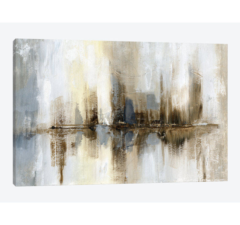 «Harbor Lights», reproduction sur toile, H 16 po x l 24 po x P 1 po, Papier d'art encadré noir, Blanc