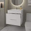 Ensemble de meuble-lavabo flottant Story avec lavabo, un tiroir blanc Story-243481596
