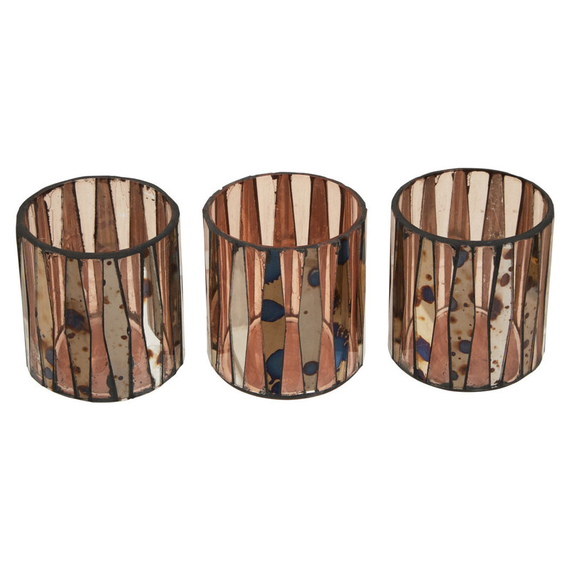 3 Piece Glass Tabletop Tealight Holder Set