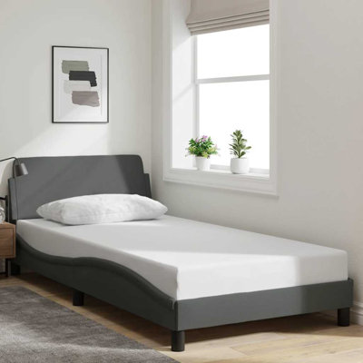 Structure de lit vidaXL gris foncé 100 x 190 cm