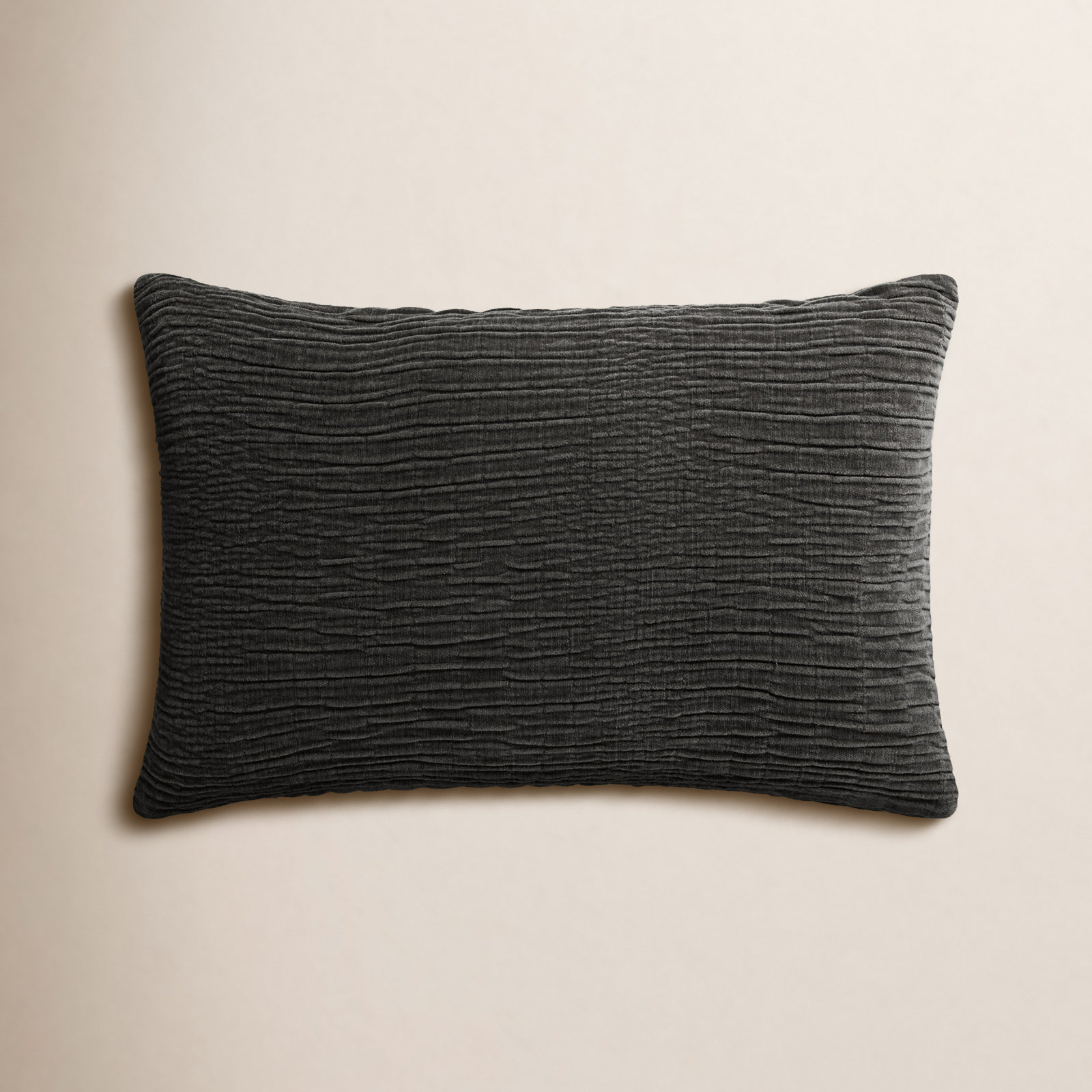 Edan Throw Pillow, Down, Charcoal, 21" x 13"