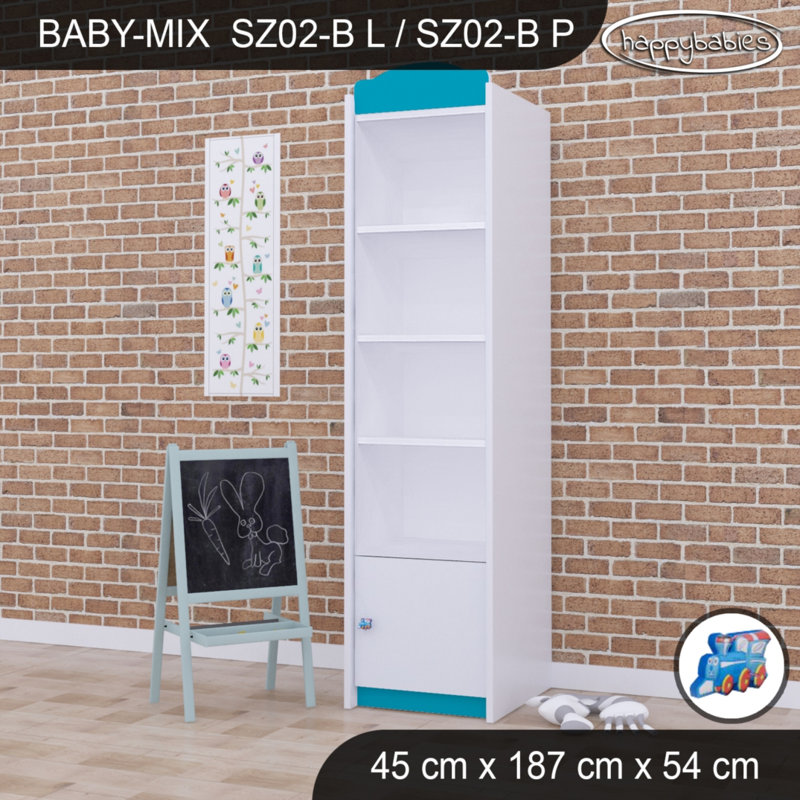 Baby Mix Choo Train 2 Door Wardrobe, Blue