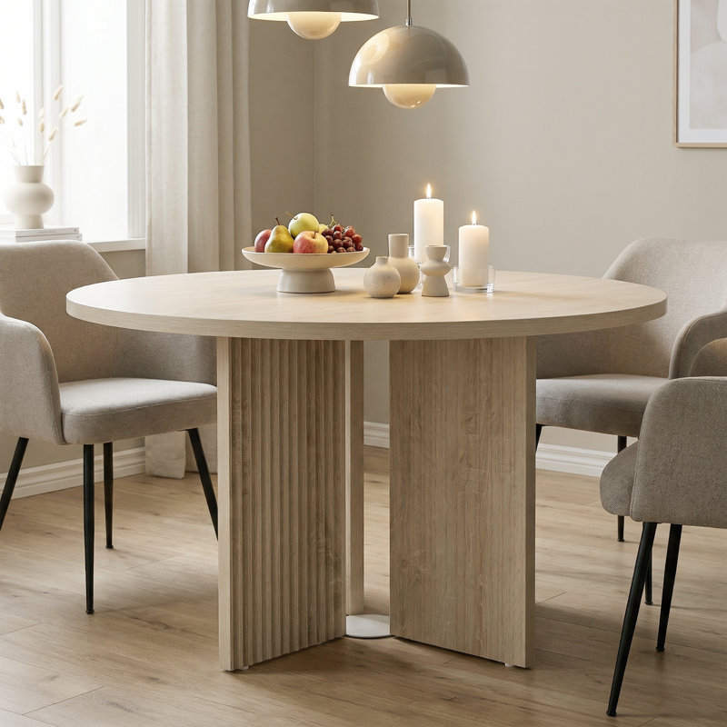 Table de salle à manger 47,2 po Mid-Century, Blanc