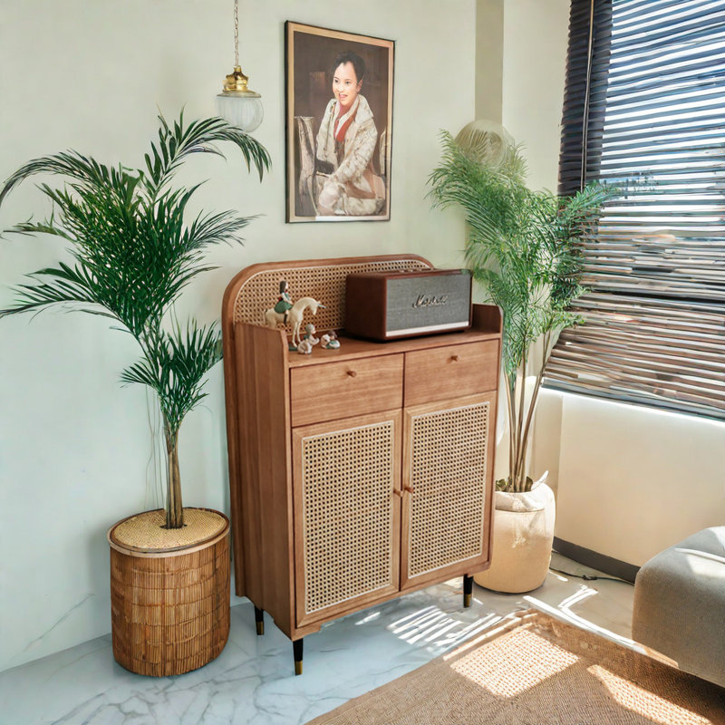 Armoire d'appoint moderne simple en rotin tissé
