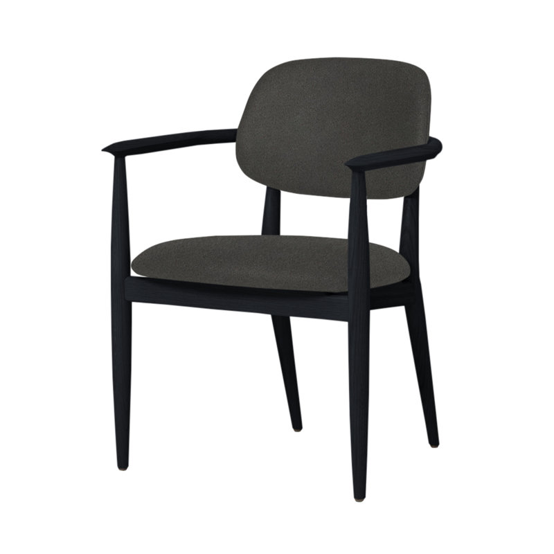 Slow Arm Chair, Newcastle Green New 35, Black Oak