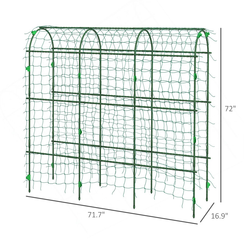 A-Frame Metal Garden Trellis For Climbing Plants Outdoor With Net