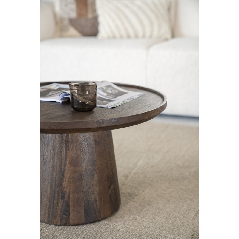 Ron Solid Wood Coffee Table, 15" H x 26" L x 26" W
