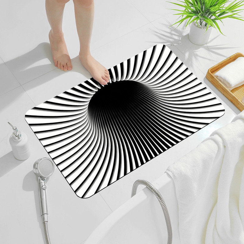  Tapis d'entrée antidérapant pour l'intérieur et l'extérieur, vortex 3D, 24 po x 36 po, 3D Vortex, 24"x36"