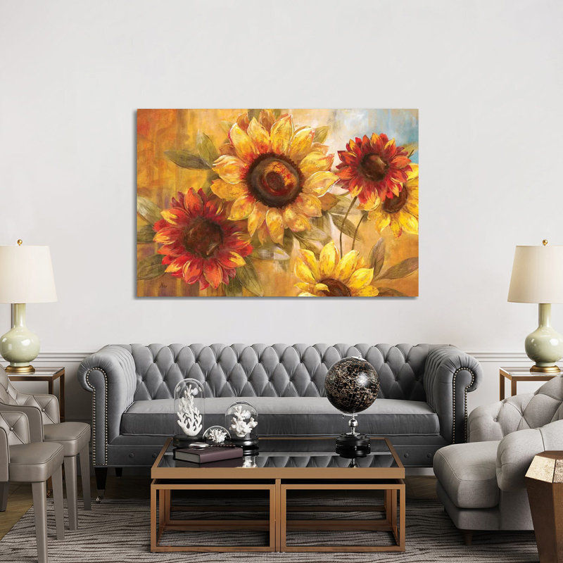 Tournesol «Cheer» par Nan - impression, Toile tendue, H 40 po x l 60 po x 1,5 po