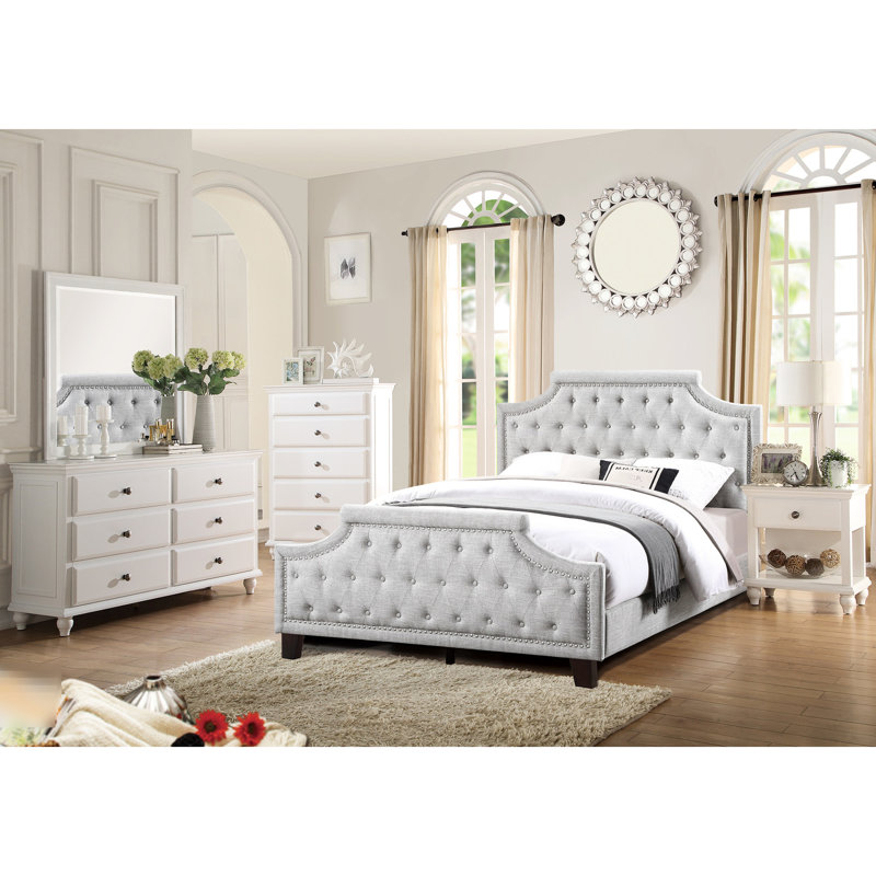 Full Bed In Gorgeous Gray - Polyfiber Fabric And Solid Composite Wood Frame Size With Soft Structure