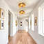 3-Light Glass Goble Wooden Round Flush Mount-364484095