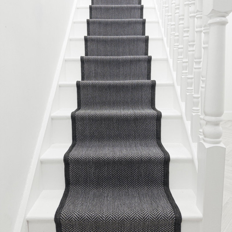 Stair Runner Geometric Flatweave Area Rug, Runner 60 x 450 cm