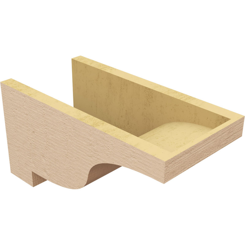 8"W x 16"D x 8"H Newport Rough Cedar Woodgrain TimberThane Corbel, Primed Tan, 8" H x 8" W x 16" D