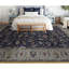 Tapis bleu et gris noué à la main de haute qualité