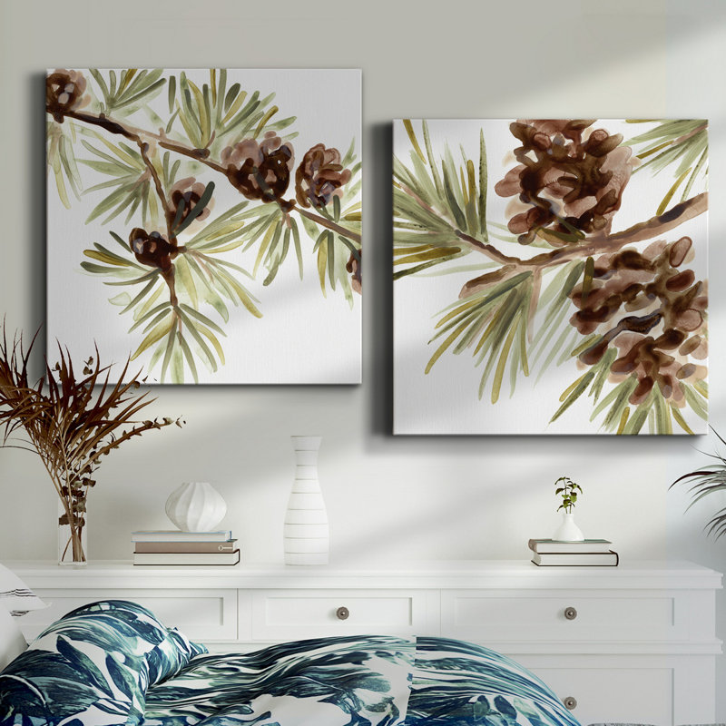 Toile tendue avec châssis Simple Pine Cone III-Premium - prête à être accrochée, H 16 po x l 16 po x P 1 po