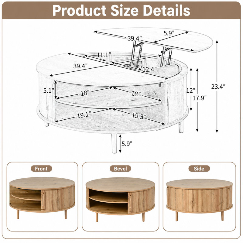 Table basse à plateau relevable Minimalist