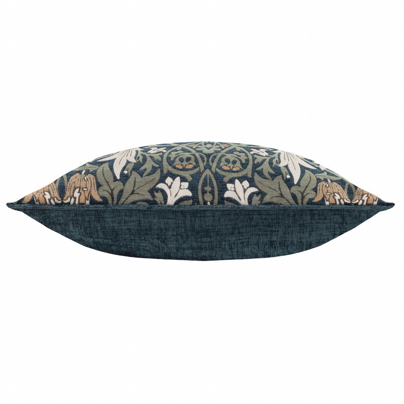 Snakes Head Floral Square Cushion Cover, Blue Floral