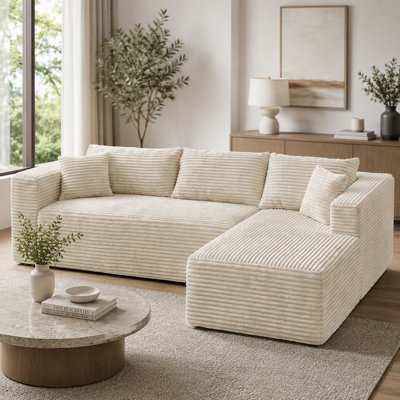 105" Sectional Couches For Living Room Cloud Couch Sofa With L-Shape Upholstered Boneless Couchs Modern Modular Sectional Couch With Chaise