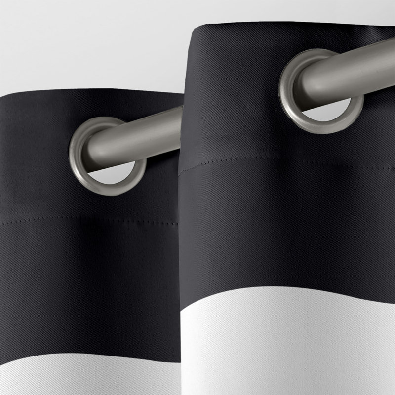 Julie Room Darkening Curtain Pair, 52" W x 84" L, Black